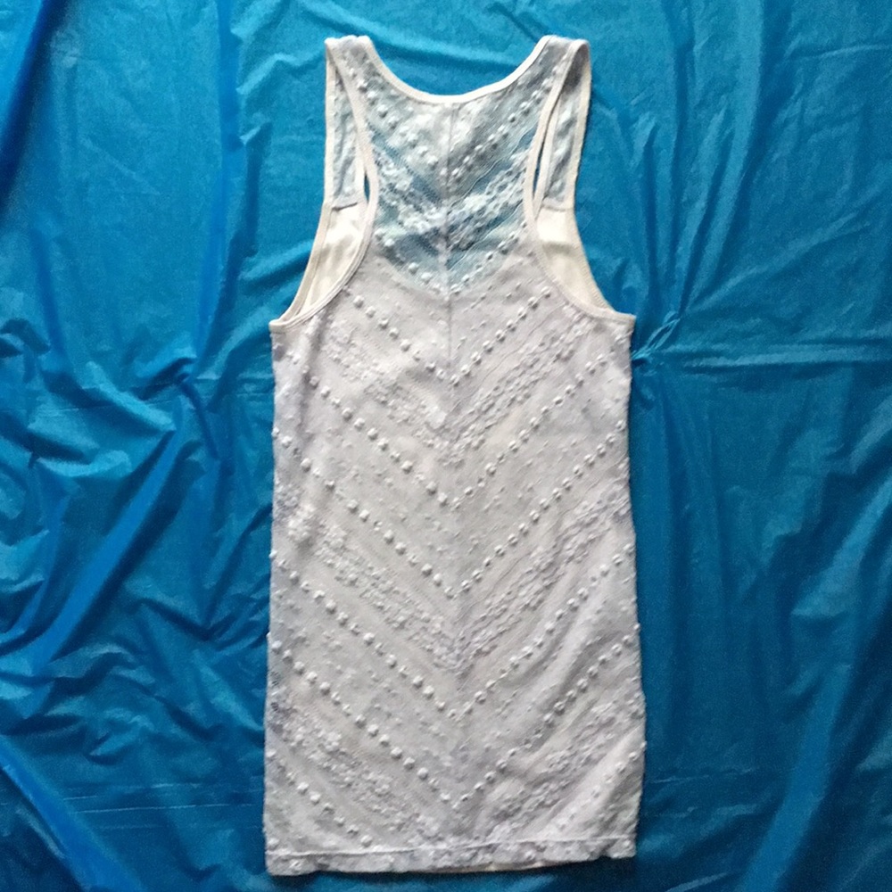 AEO Pretty pastel light lavender tank top with lace detail- S/P - Picture 4 of 9